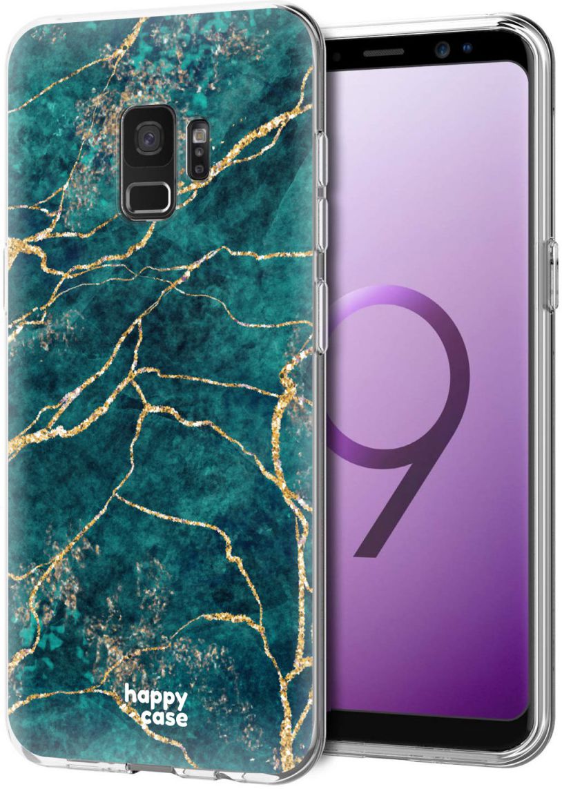 HappyCase Galaxy S9 Flexibel TPU Hoesje Aqua Marmer Print afbeelding 2