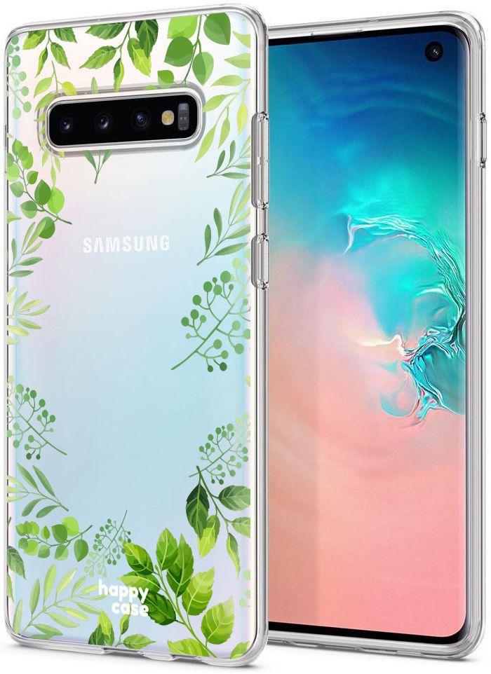 HappyCase Galaxy S10 Flexibel TPU Hoesje Leaves Print afbeelding 6