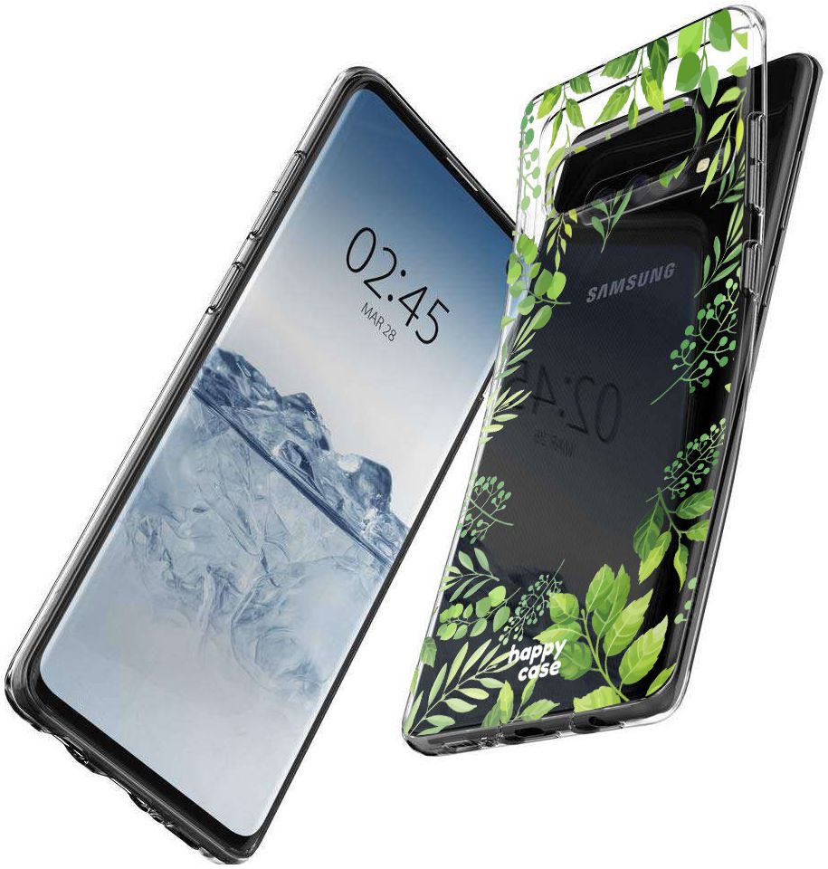 HappyCase Galaxy S10 Flexibel TPU Hoesje Leaves Print afbeelding 5