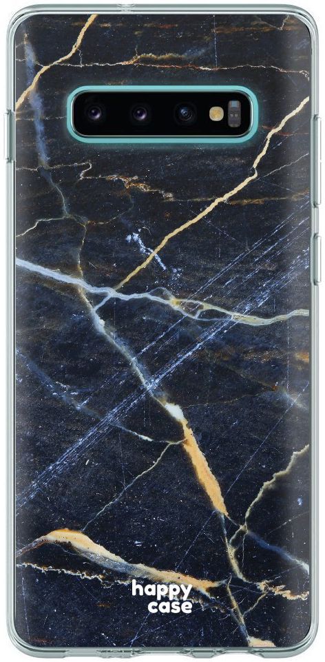 HappyCase Galaxy S10 Flexibel TPU Hoesje Donker Marmer Print afbeelding 1