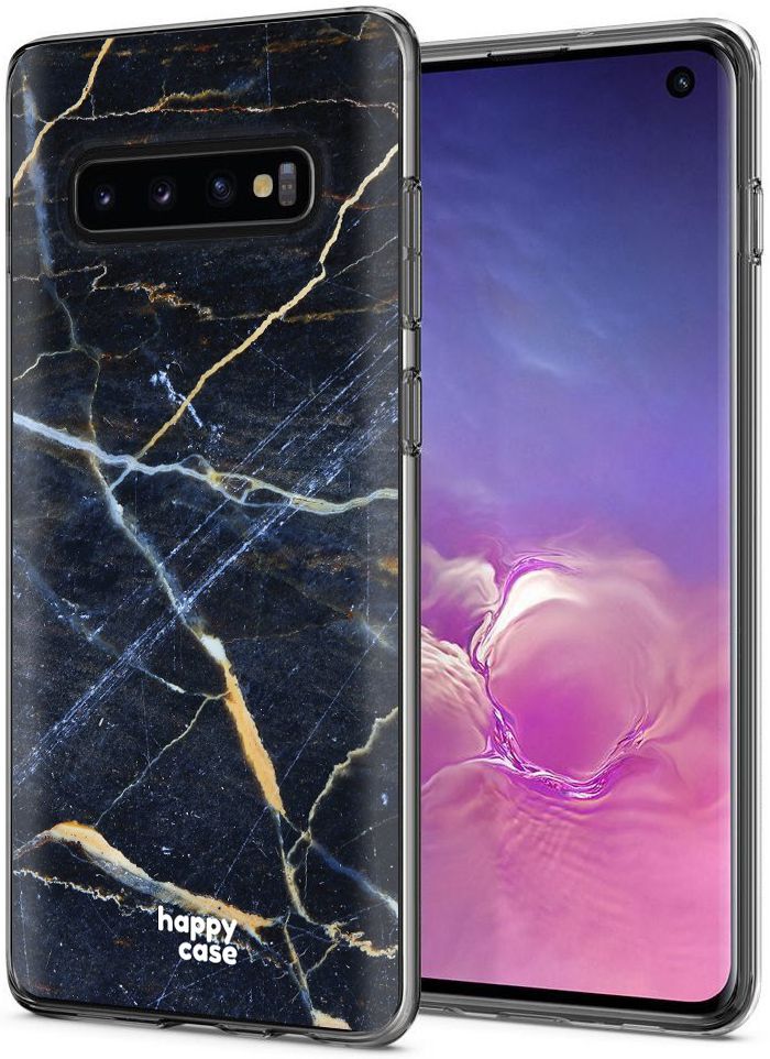 HappyCase Galaxy S10 Flexibel TPU Hoesje Donker Marmer Print afbeelding 6