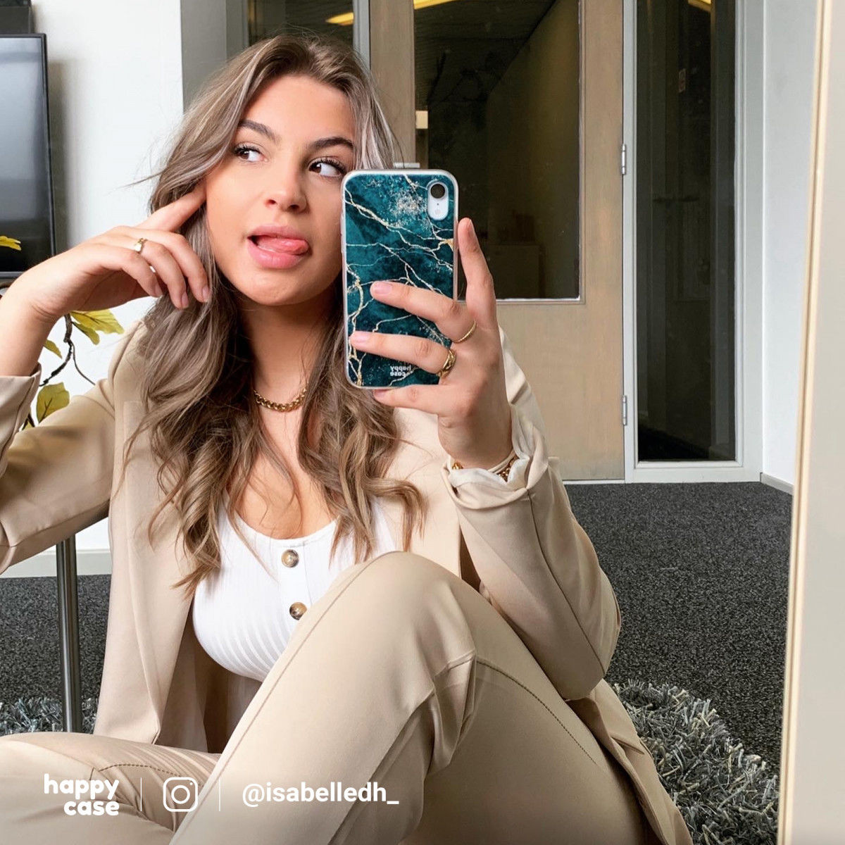 HappyCase Galaxy S10 Flexibel TPU Hoesje Aqua Marmer Print afbeelding 4