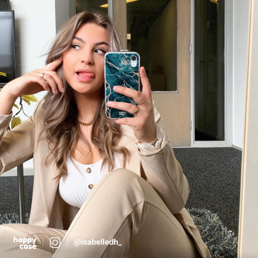 HappyCase Galaxy S10 Flexibel TPU Hoesje Aqua Marmer Print afbeelding 4