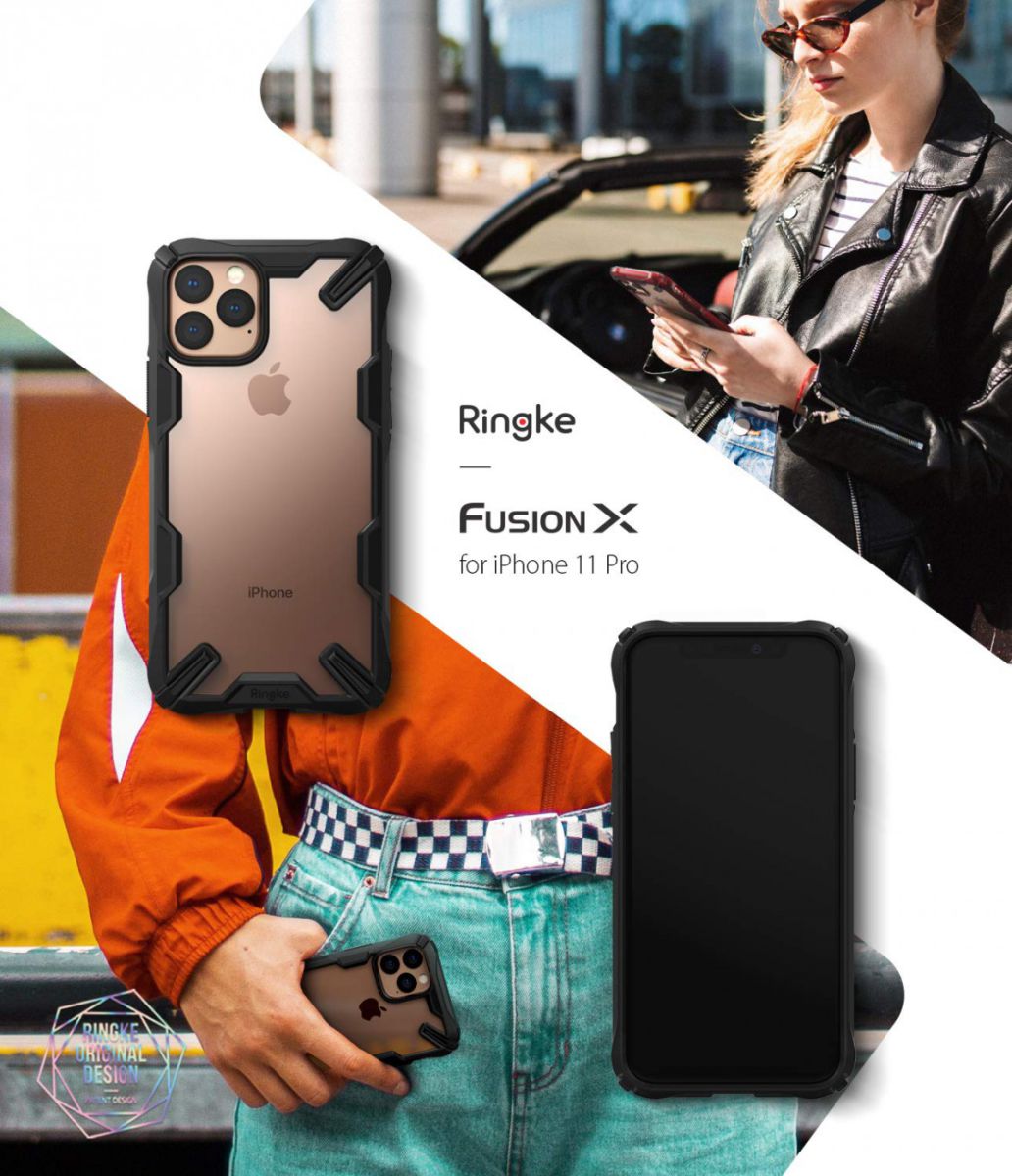Ringke Fusion X Apple iPhone 11 Pro Hoesje Transparant / Zwart afbeelding 7