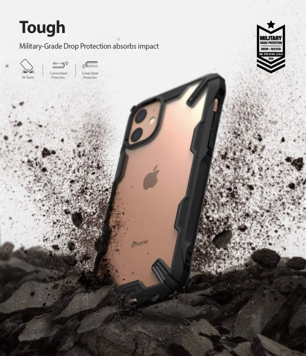 Ringke Fusion X Apple iPhone 11 Hoesje Transparant / Zwart afbeelding 2