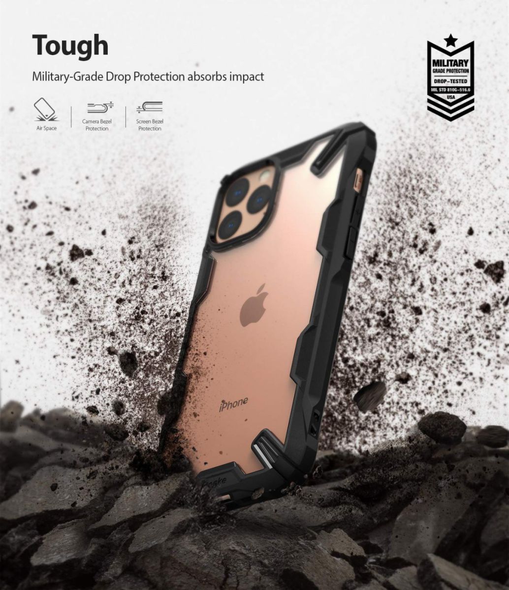 Ringke Fusion X Apple iPhone 11 Pro Max Hoesje Transparant / Zwart afbeelding 2