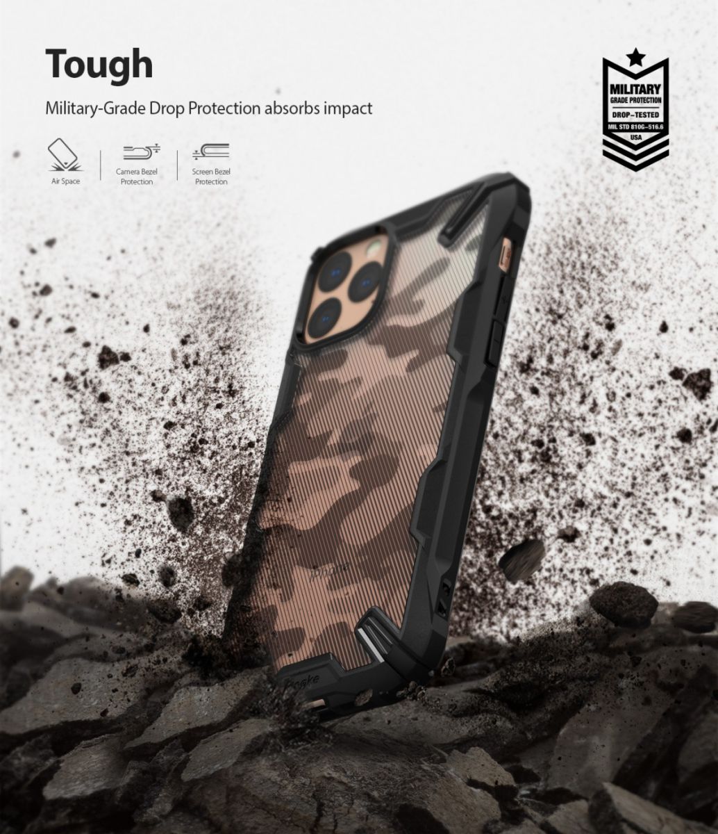 Ringke Fusion X Apple iPhone 11 Pro Hoesje Camo Black afbeelding 2
