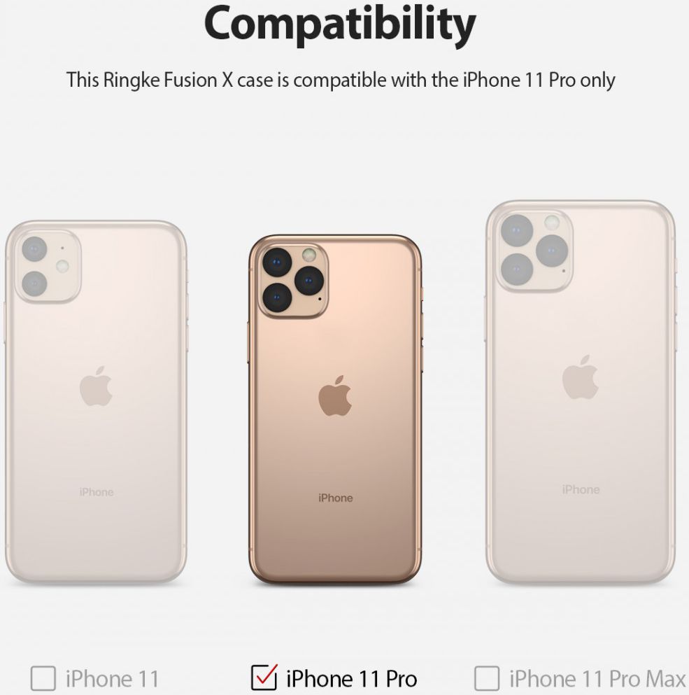 Ringke Fusion X Apple iPhone 11 Pro Hoesje Camo Black afbeelding 5