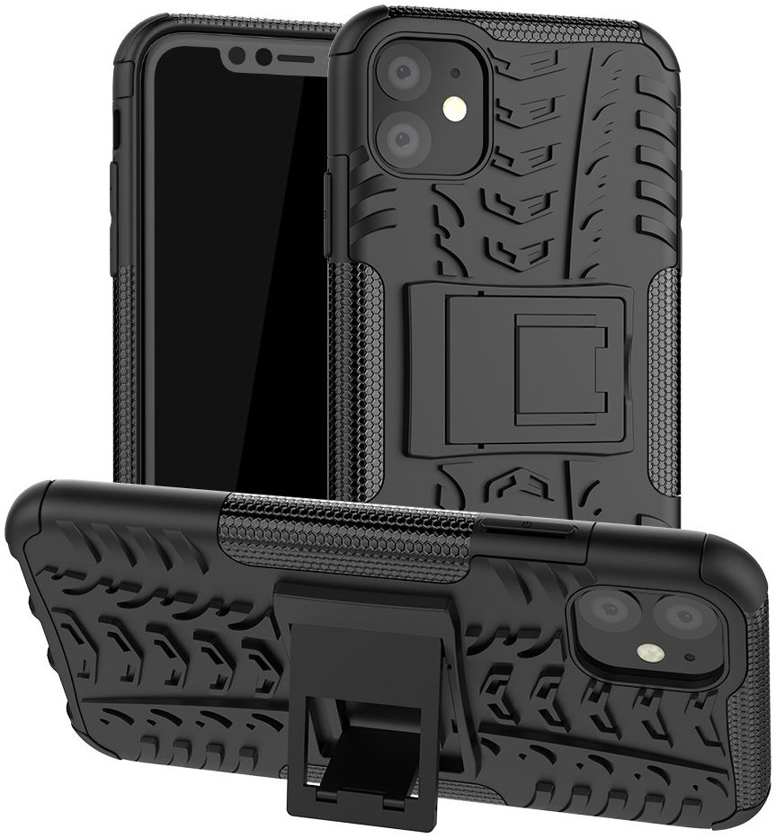 Apple iPhone 11 Hoesje Robuust Hybride Zwart afbeelding 1