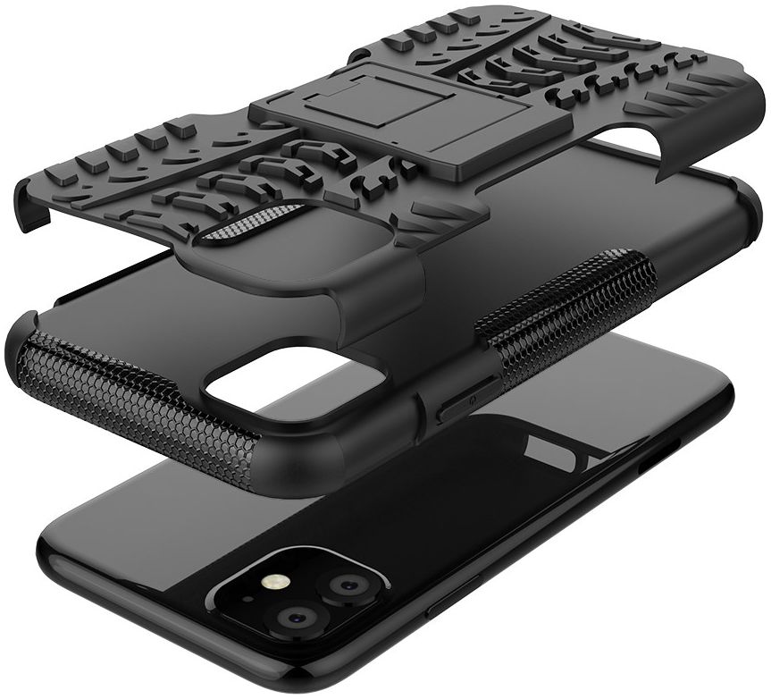 Apple iPhone 11 Hoesje Robuust Hybride Zwart afbeelding 2