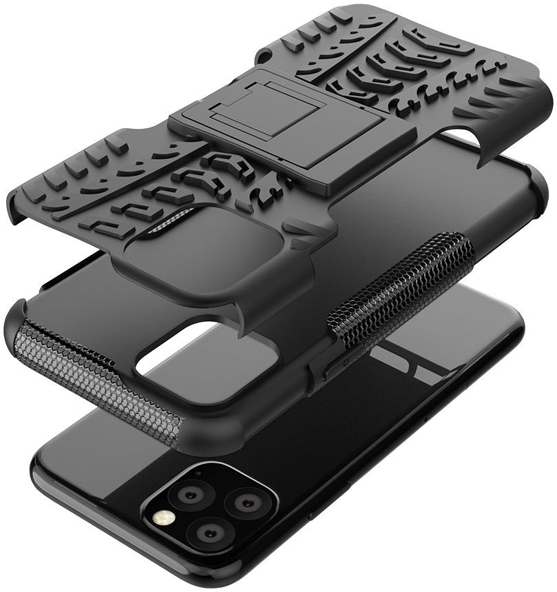 Apple iPhone 11 Pro Hoesje Robuust Hybride Zwart afbeelding 2