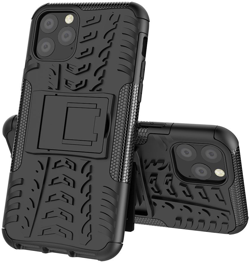 Apple iPhone 11 Pro Hoesje Robuust Hybride Zwart afbeelding 3