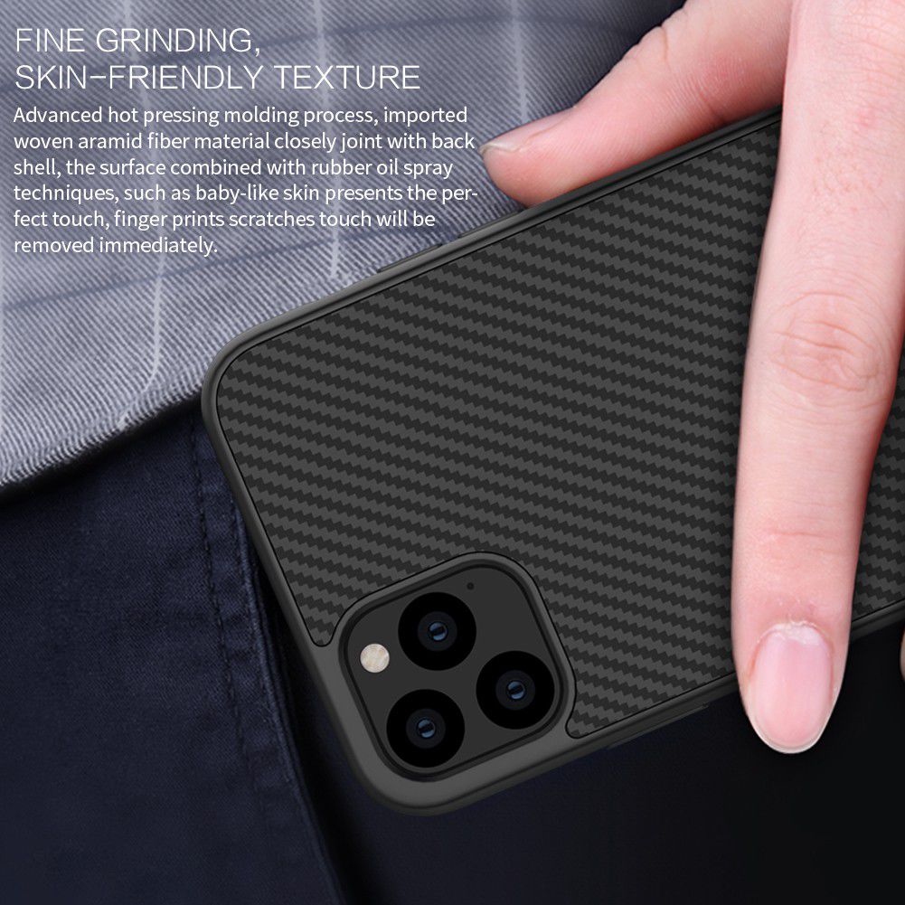 Nillkin Synthetic Fiber Hybride Apple iPhone 11 Pro Max Hoesje Zwart afbeelding 13
