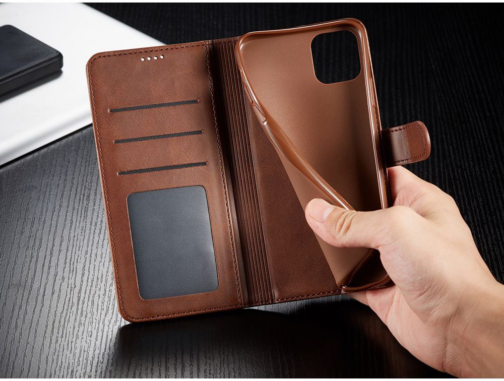 Apple iPhone 11 Pro Stand Portemonnee Bookcase Hoesje Coffee afbeelding 23
