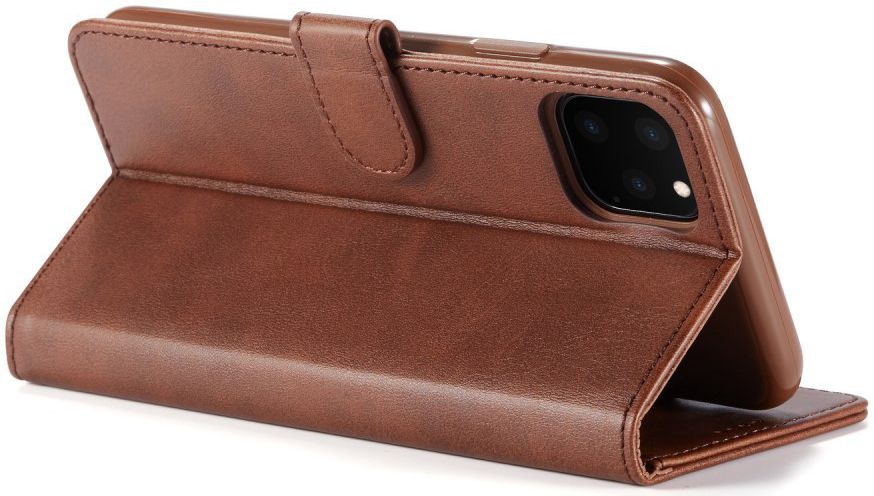 Apple iPhone 11 Pro Max Stand Portemonnee Bookcase Hoesje Donkerbruin afbeelding 7