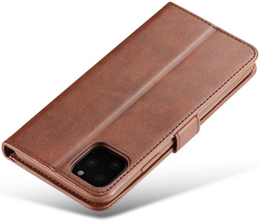 Apple iPhone 11 Pro Max Stand Portemonnee Bookcase Hoesje Donkerbruin afbeelding 9