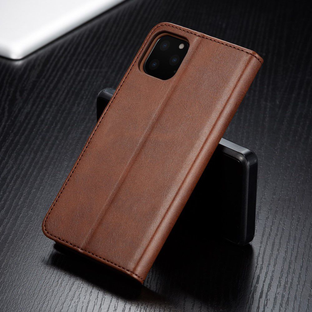Apple iPhone 11 Pro Max Stand Portemonnee Bookcase Hoesje Donkerbruin afbeelding 11