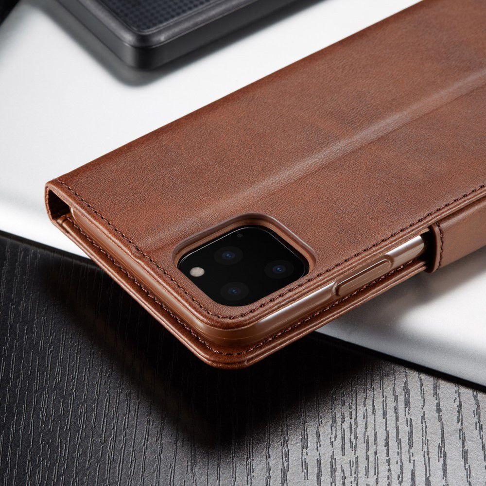 Apple iPhone 11 Pro Max Stand Portemonnee Bookcase Hoesje Donkerbruin afbeelding 16