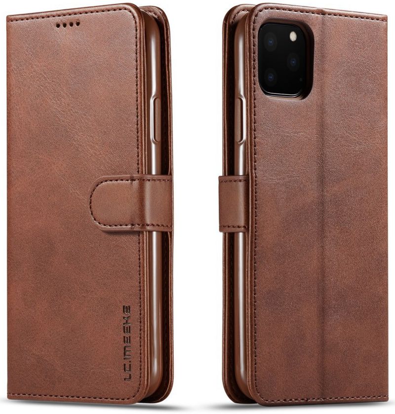 Apple iPhone 11 Pro Max Stand Portemonnee Bookcase Hoesje Donkerbruin afbeelding 4