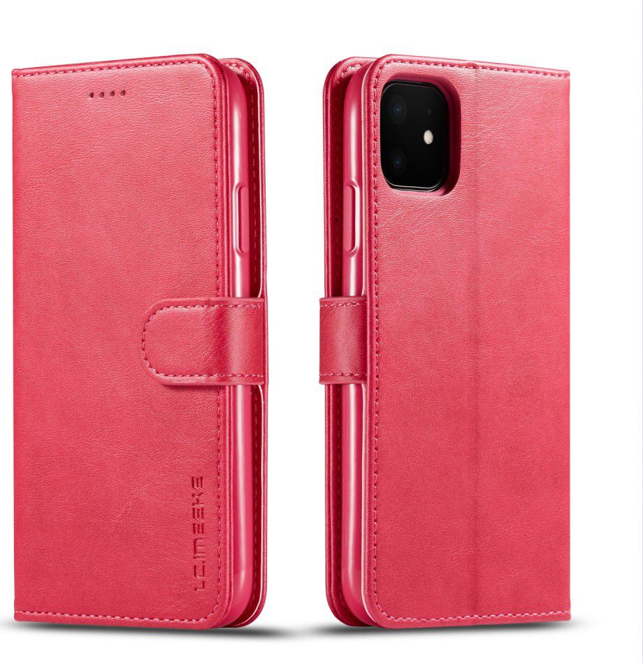 Apple iPhone 11 Portemonnee Bookcase Hoesje Met Stand Rood afbeelding 2