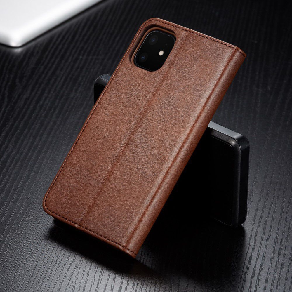 Apple iPhone 11 Portemonnee Bookcase Hoesje Met Stand Bruin afbeelding 11