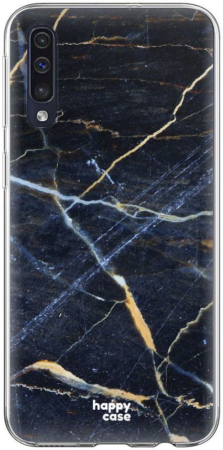 HappyCase Samsung Galaxy A70 Flexibel TPU Hoesje Donker Marmer Print afbeelding 1