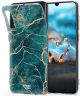 HappyCase Samsung Galaxy A70 Flexibel TPU Hoesje Aqua Marmer Print