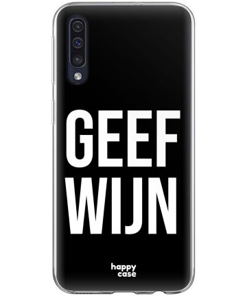 HappyCase Samsung Galaxy A70 Flexibel TPU Hoesje Geef Wijn Print Hoesjes