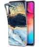 HappyCase Samsung Galaxy A50 Hoesje Flexibel TPU Blauw Marmer Print