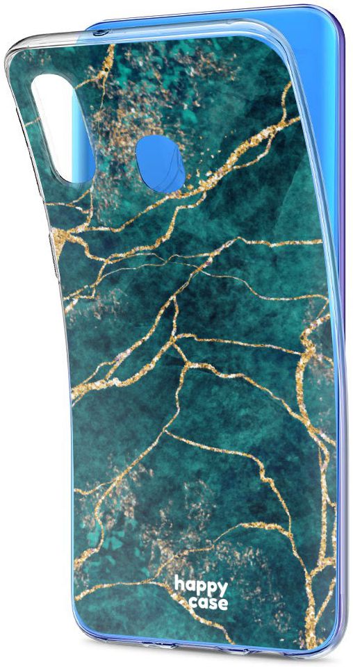 HappyCase Samsung Galaxy A40 Flexibel TPU Hoesje Aqua Marmer Print afbeelding 5