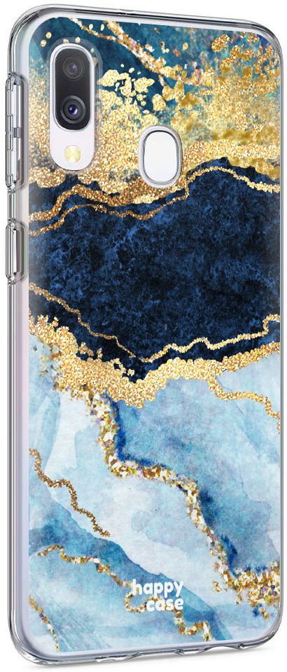 HappyCase Samsung Galaxy A40 Flexibel TPU Hoesje Blauw Marmer Print afbeelding 6