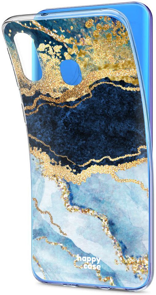 HappyCase Samsung Galaxy A40 Flexibel TPU Hoesje Blauw Marmer Print afbeelding 7