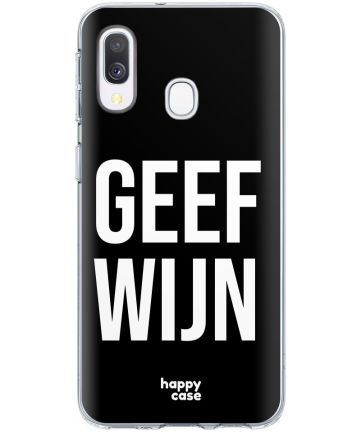 HappyCase Samsung Galaxy A40 Flexibel TPU Hoesje Geef Wijn Print Hoesjes