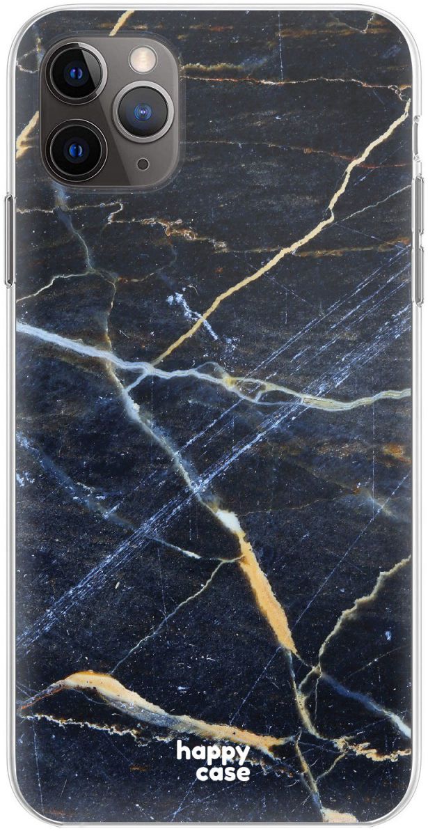 HappyCase iPhone 11 Pro Max Hoesje Flexibel TPU Donker Marmer Print afbeelding 6