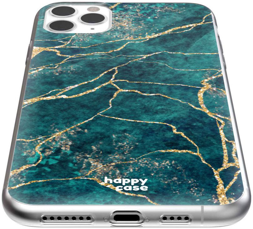 HappyCase iPhone 11 Pro Max Hoesje Flexibel TPU Aqua Marmer Print afbeelding 5