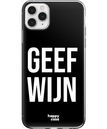HappyCase iPhone 11 Pro Max Hoesje Flexibel TPU Geef Wijn Print Hoesjes