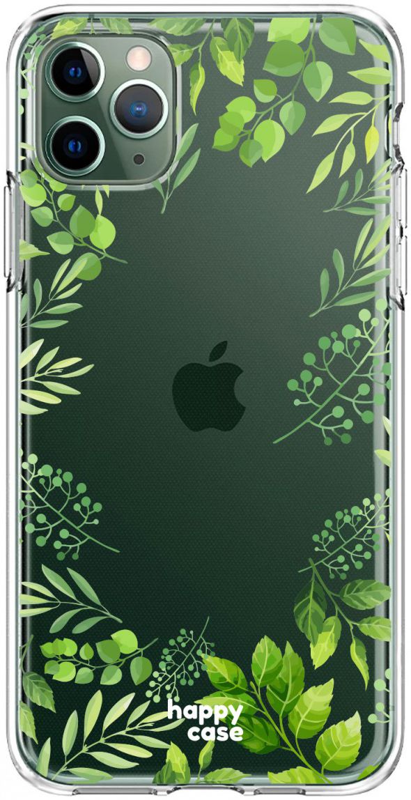 HappyCase iPhone 11 Pro Hoesje Flexibel TPU Leaves Print afbeelding 1