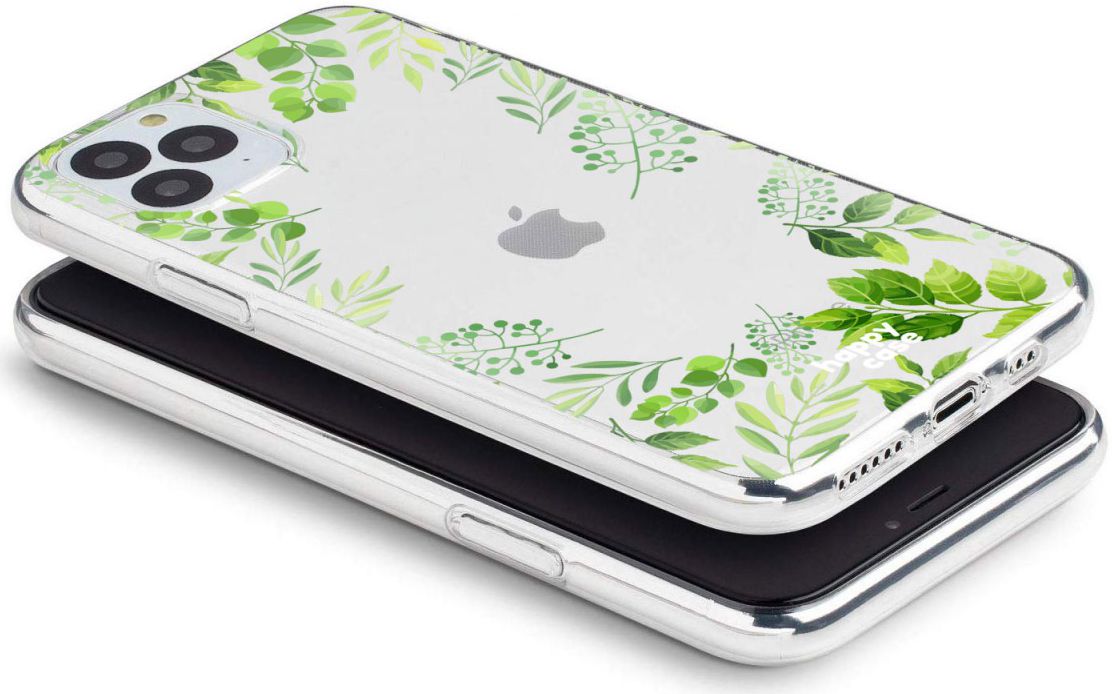 HappyCase iPhone 11 Pro Hoesje Flexibel TPU Leaves Print afbeelding 5