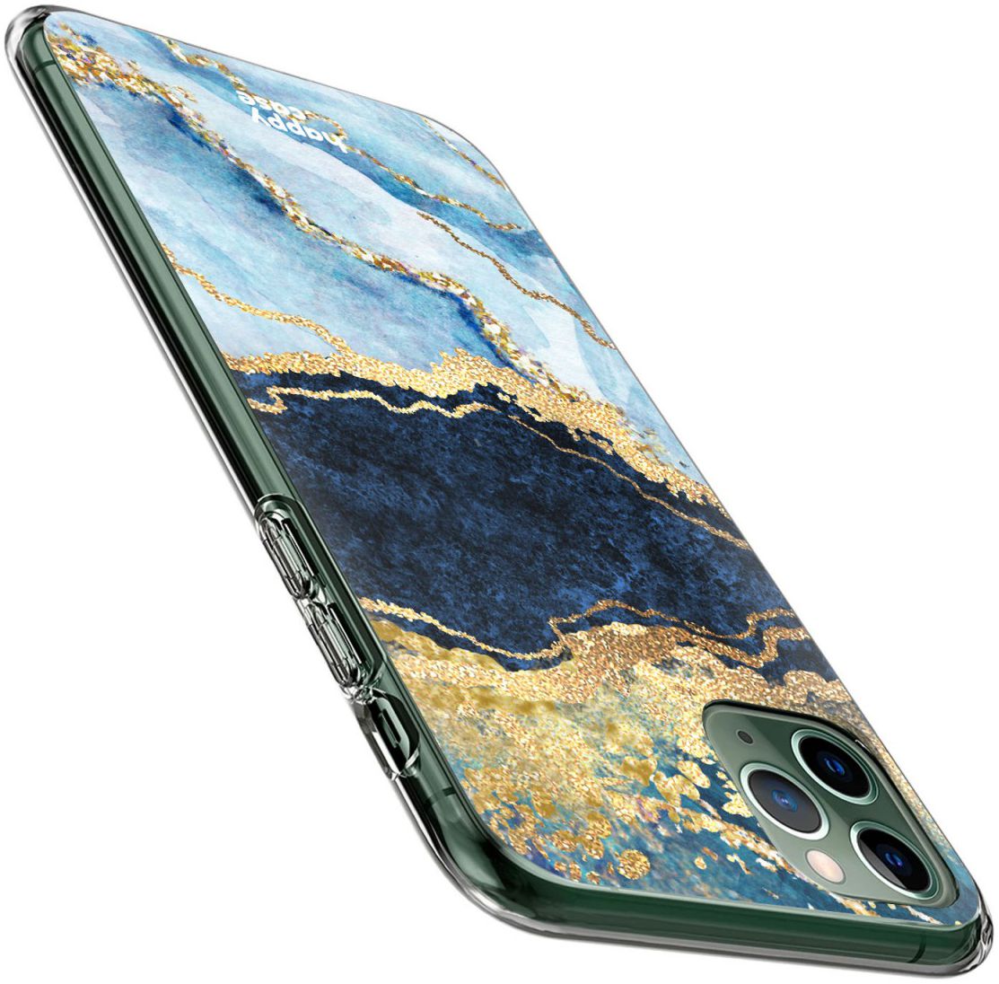 HappyCase iPhone 11 Pro Hoesje Flexibel TPU Blauw Marmer Print afbeelding 6