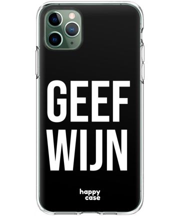 HappyCase iPhone 11 Pro Hoesje Flexibel TPU Geef Wijn Print Hoesjes