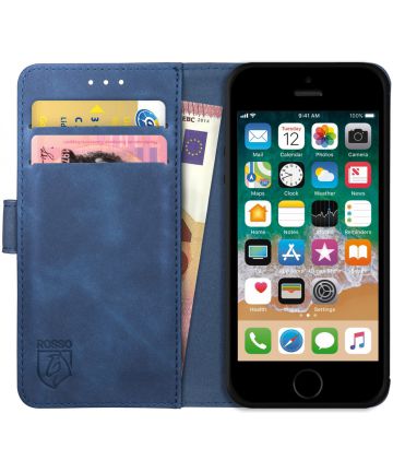 Rosso Element Apple iPhone 5/5S/SE Hoesje Book Cover Blauw Hoesjes
