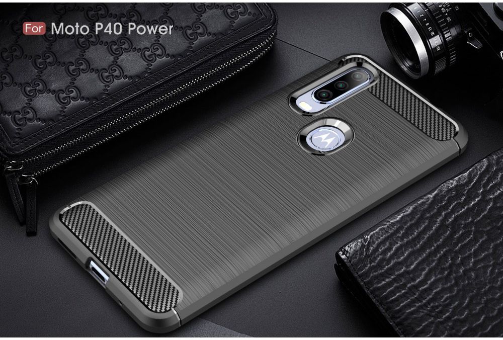 Motorola One Action Geborsteld TPU Hoesje Zwart afbeelding 13
