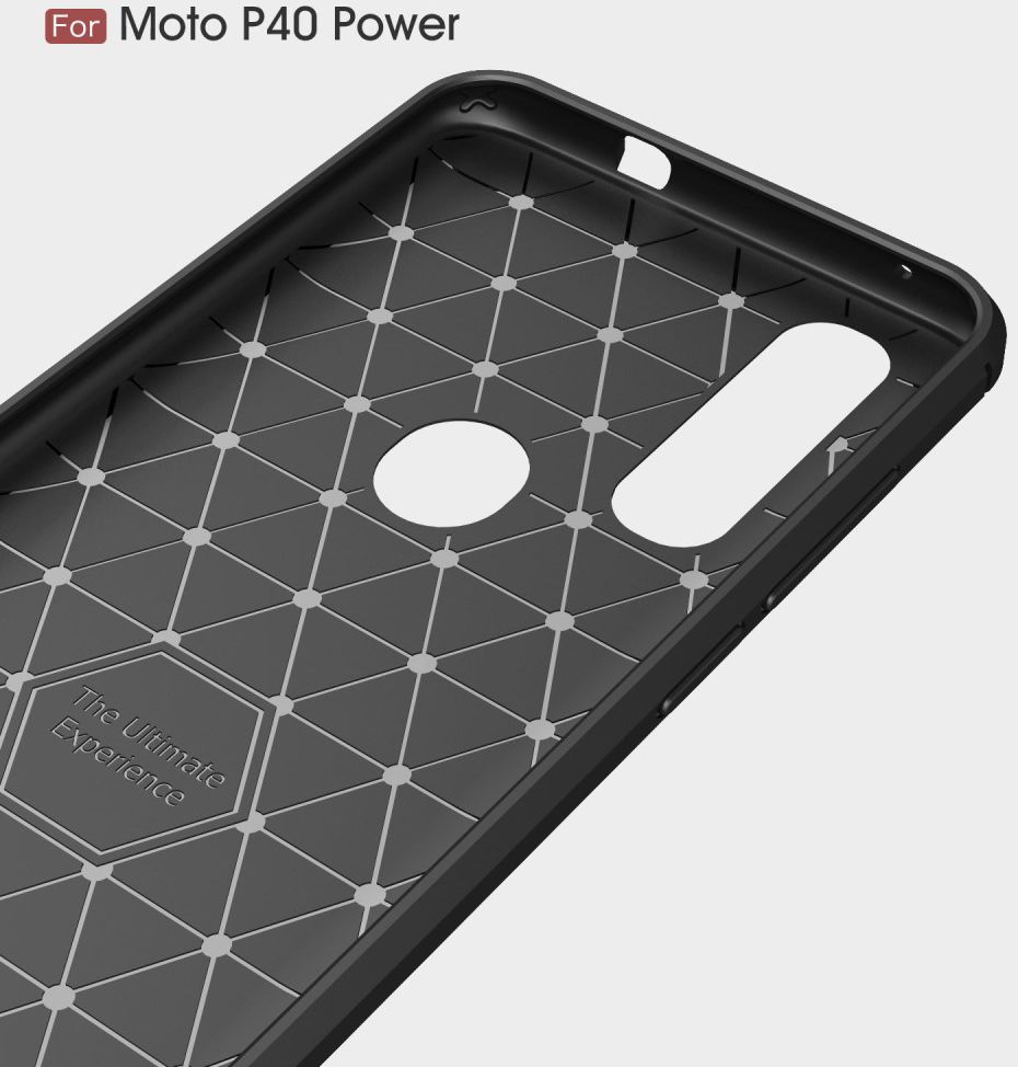 Motorola One Action Geborsteld TPU Hoesje Zwart afbeelding 7
