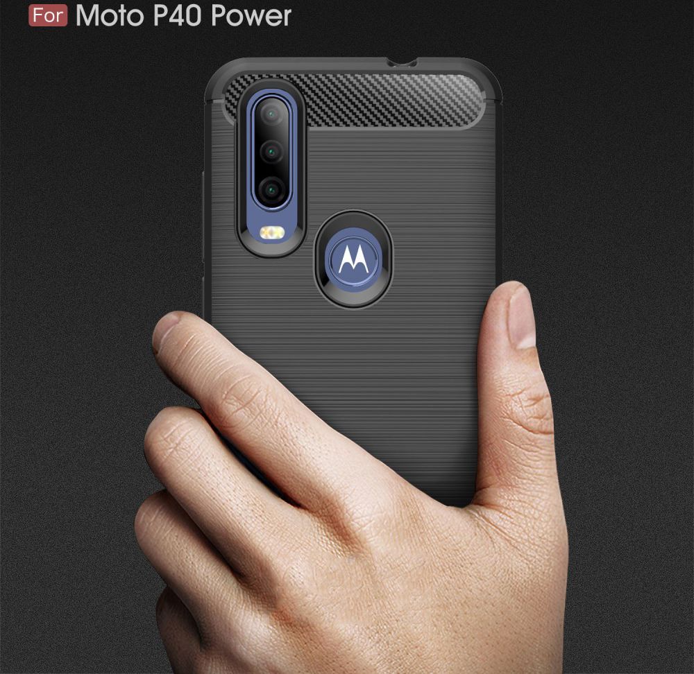 Motorola One Action Geborsteld TPU Hoesje Zwart afbeelding 10