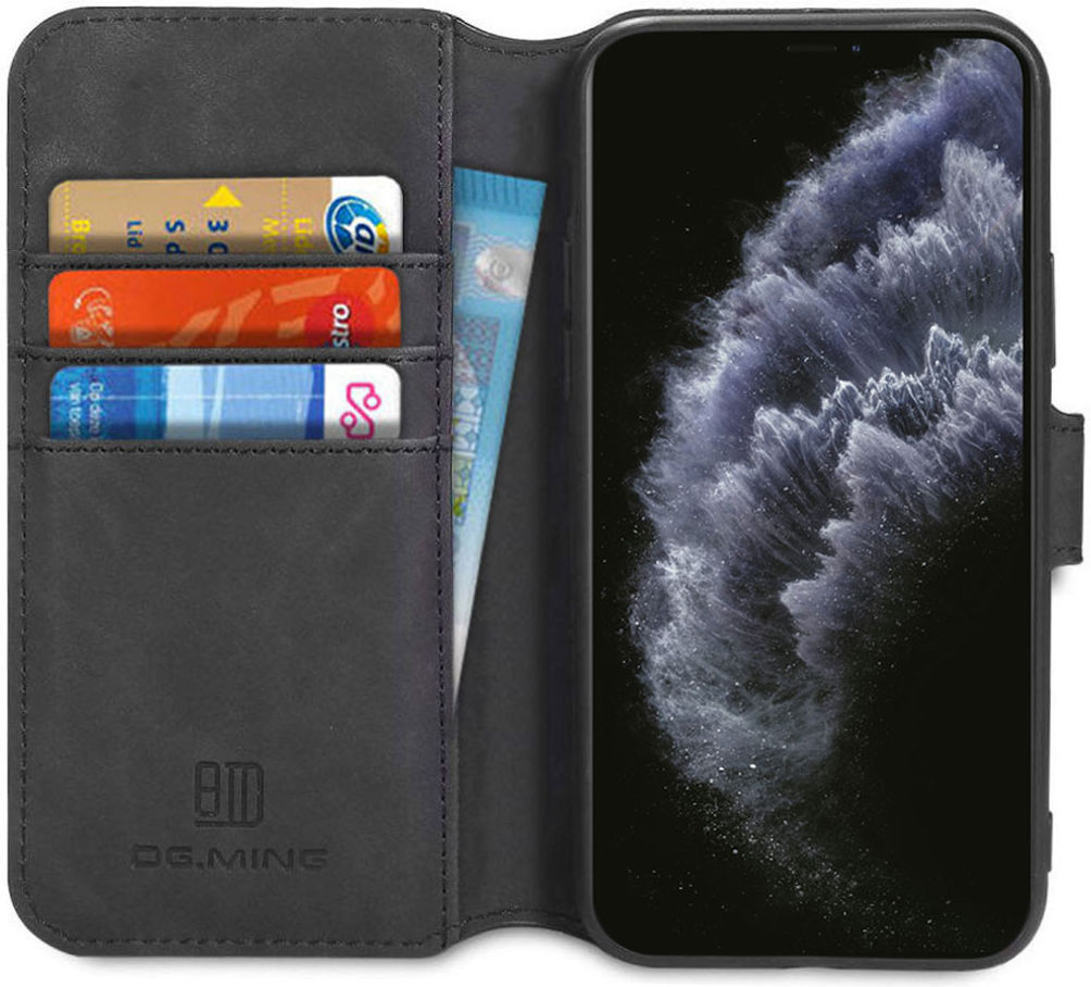 DG Ming Retro Portemonnee Apple iPhone 11 Pro Max Hoesje Zwart afbeelding 1