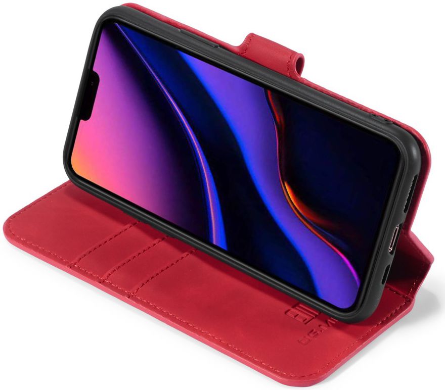 DG Ming Retro Portemonnee Apple iPhone 11 Pro Hoesje Rood afbeelding 2