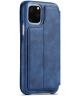 Apple iPhone 11 Pro Max Retro Portemonnee Bookcase Hoesje Blauw