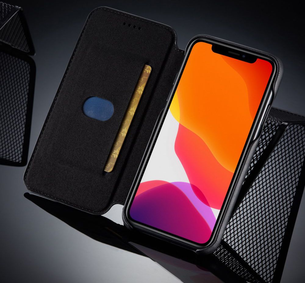 Apple iPhone 11 Retro Portemonnee Bookcase Hoesje Zwart afbeelding 2