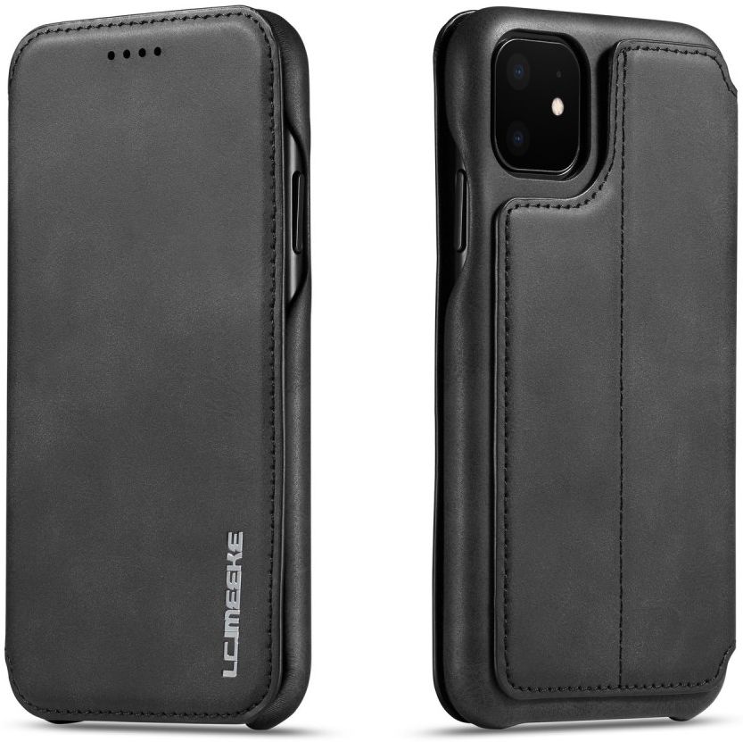 Apple iPhone 11 Retro Portemonnee Bookcase Hoesje Zwart afbeelding 8