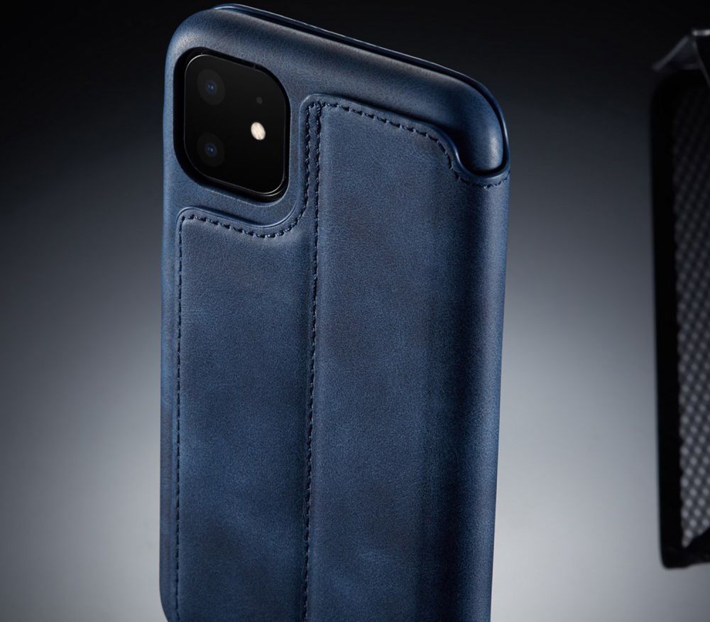 Apple iPhone 11 Retro Portemonnee Bookcase Hoesje Blauw afbeelding 13